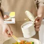 Magnetic Seasoning Box with Spoon – Sealed Moisture-Proof Salt & Spice Storage Jar (Cream White)